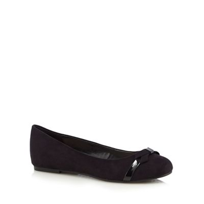 Good for the Sole Black bow applique wide fit slip-on shoes